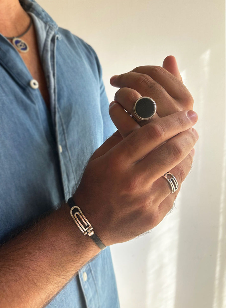 Bracciale Graffetta con cuoio