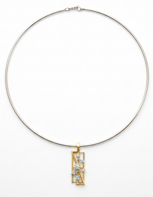 Ciondolo Andromeda Acquamarina con girocollo