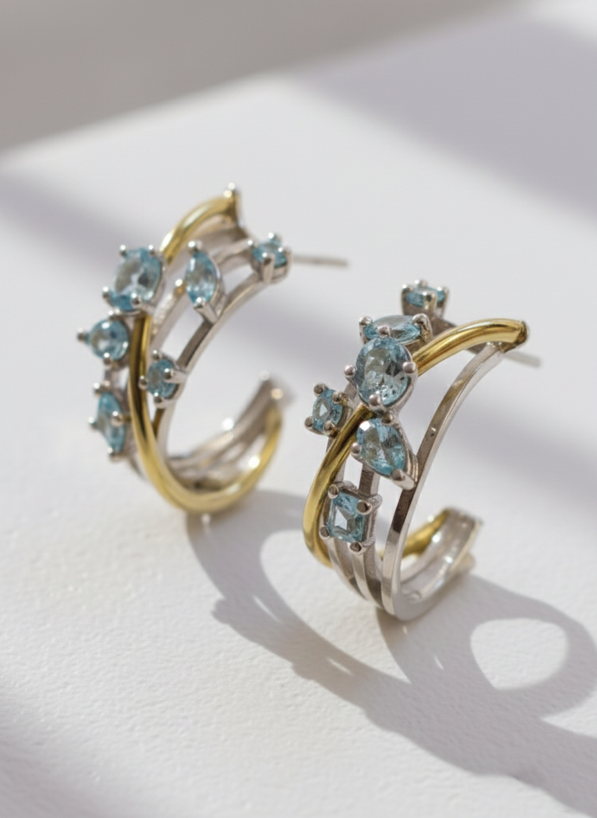 Orecchini Andromeda Acquamarina