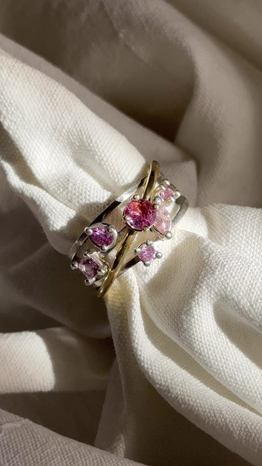 LIMITED EDITION - Anello Andromeda Zaffiro Rosa